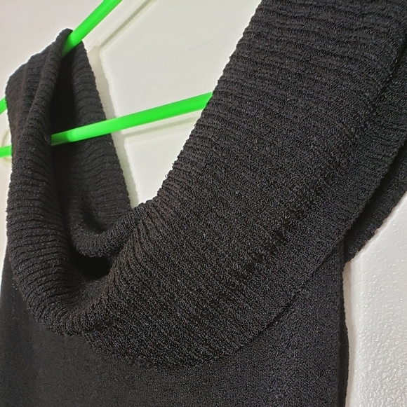 White House Black Market Cowl Neck Sleeveless Top with Belt Black Winter Spring - Picture 10 of 13